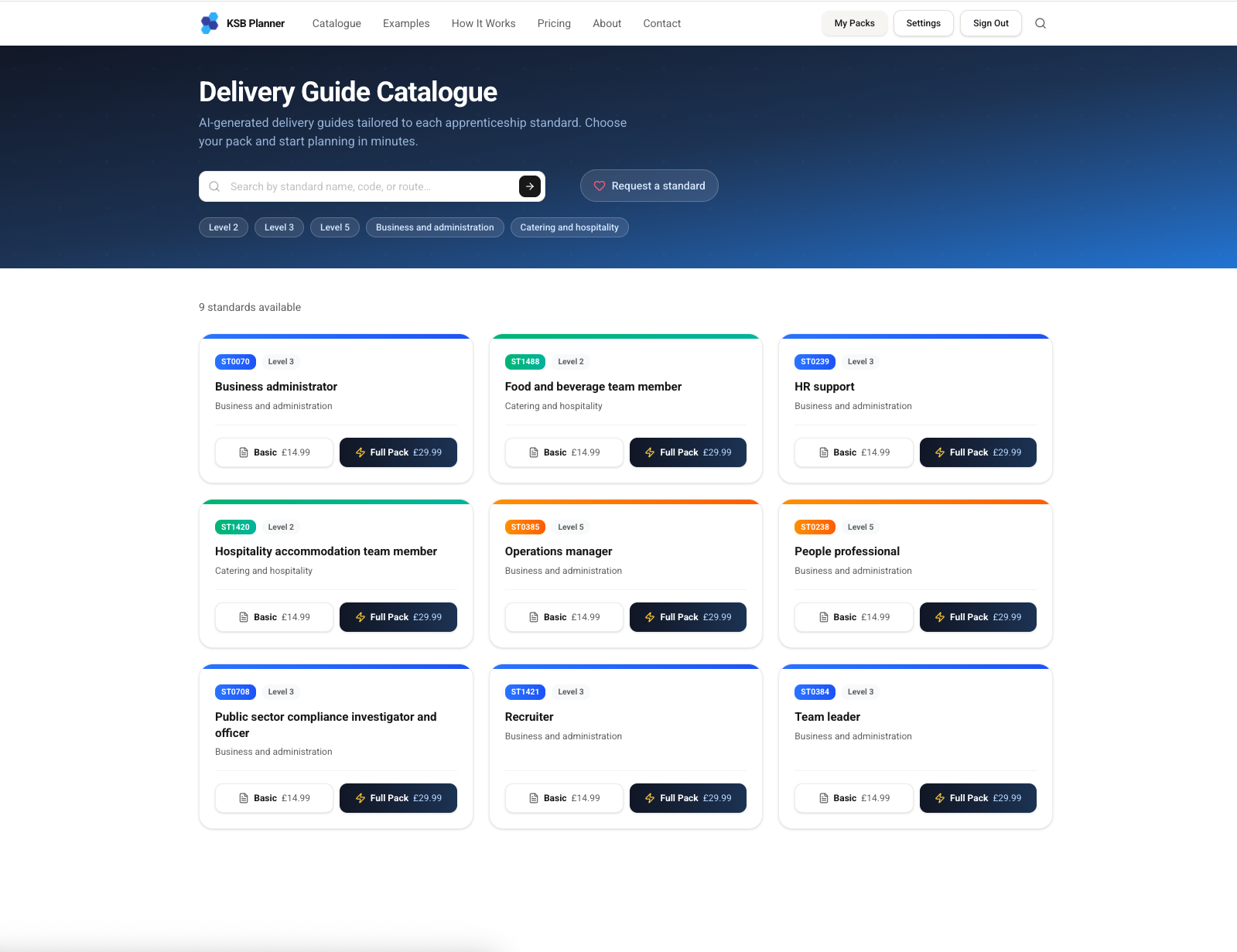 Find Your Standard — KSB Planner screenshot